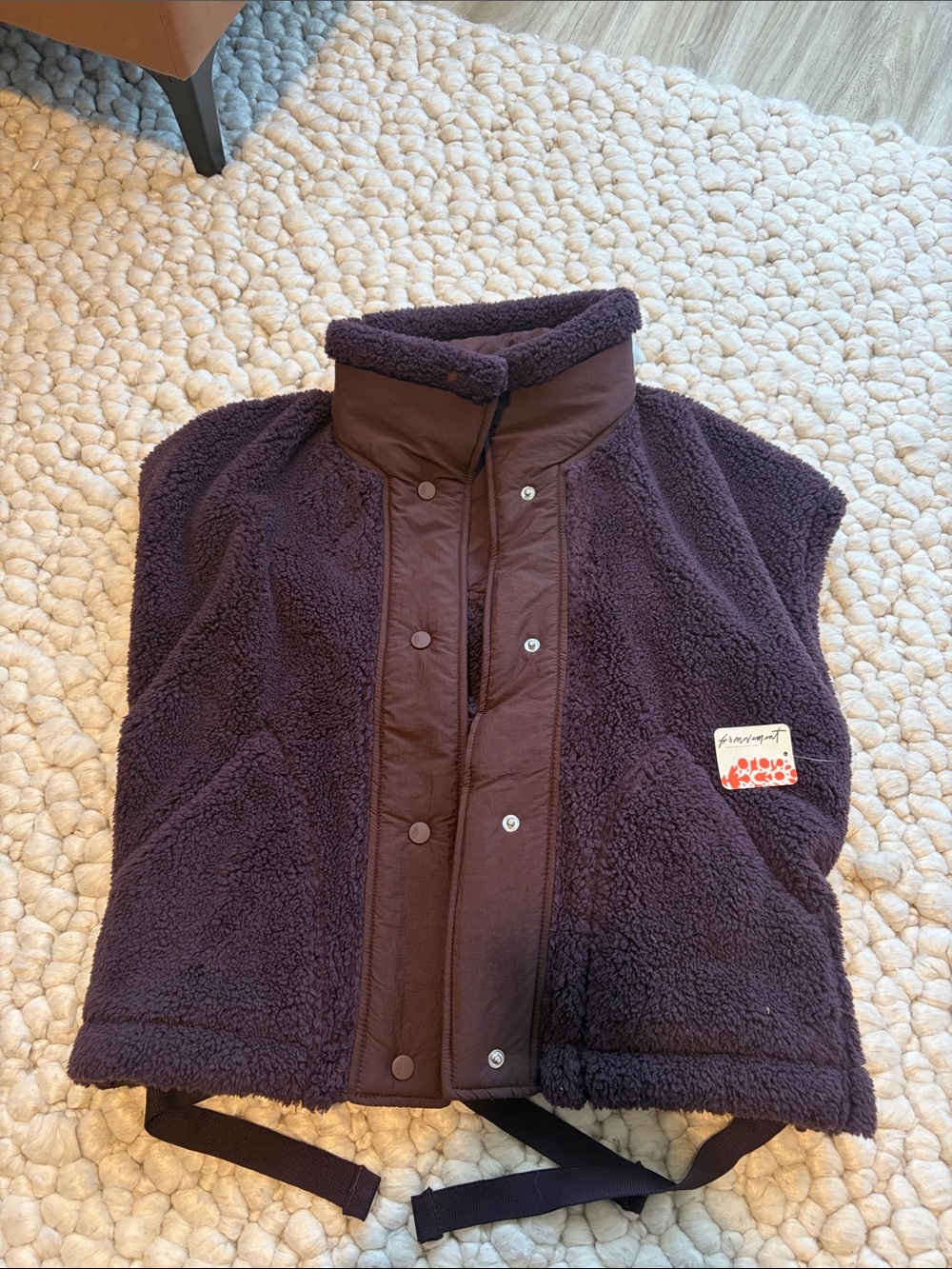 Free People Deep Espresso Sherpa Vest